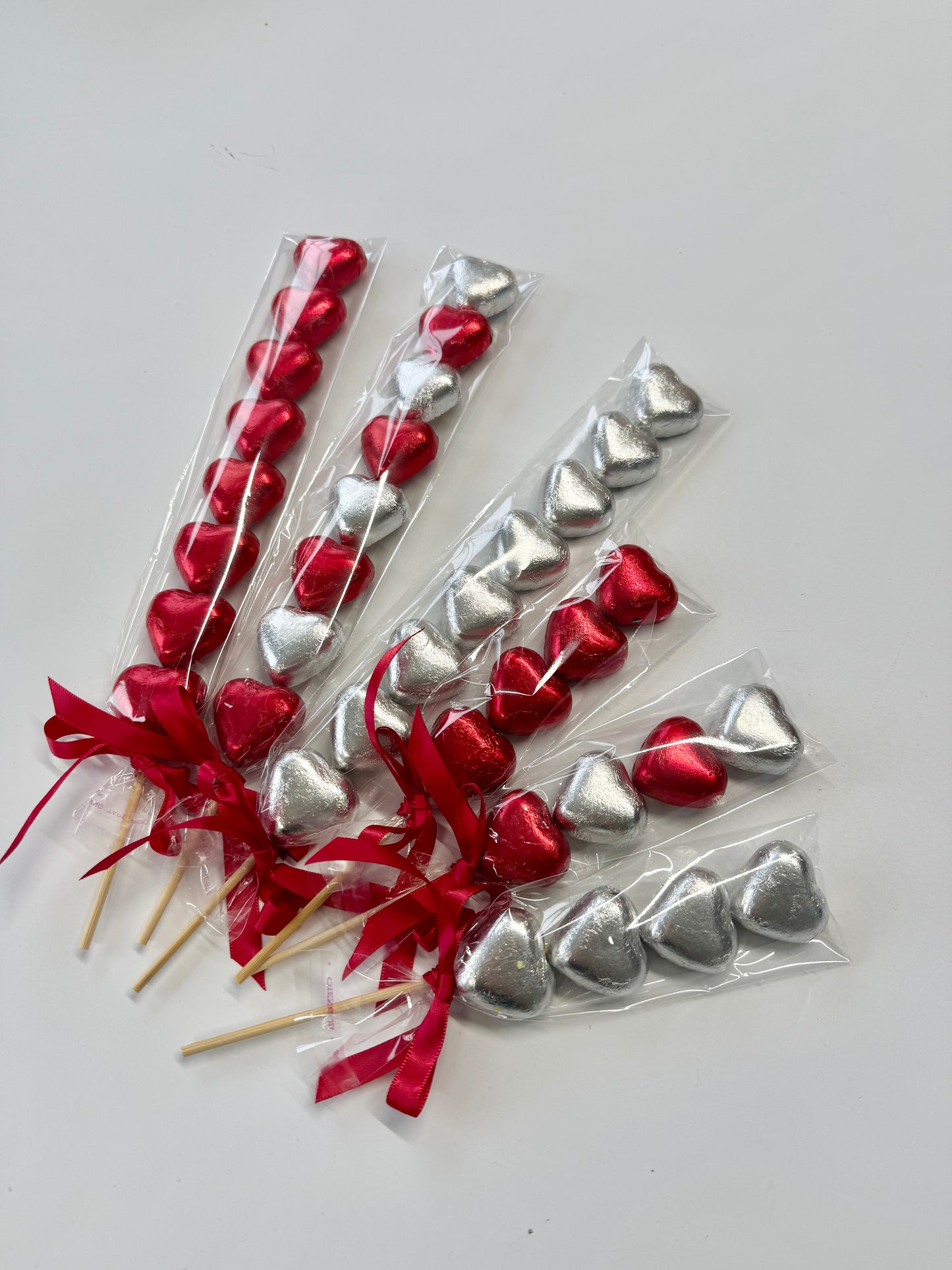 Chocolate Heart Kebabs - Foil Wrapped Chocolate Hearts - Sweet Kebabs - Sweet Treats - Valentines Gifts - Gifts for Him - Gifts for Her