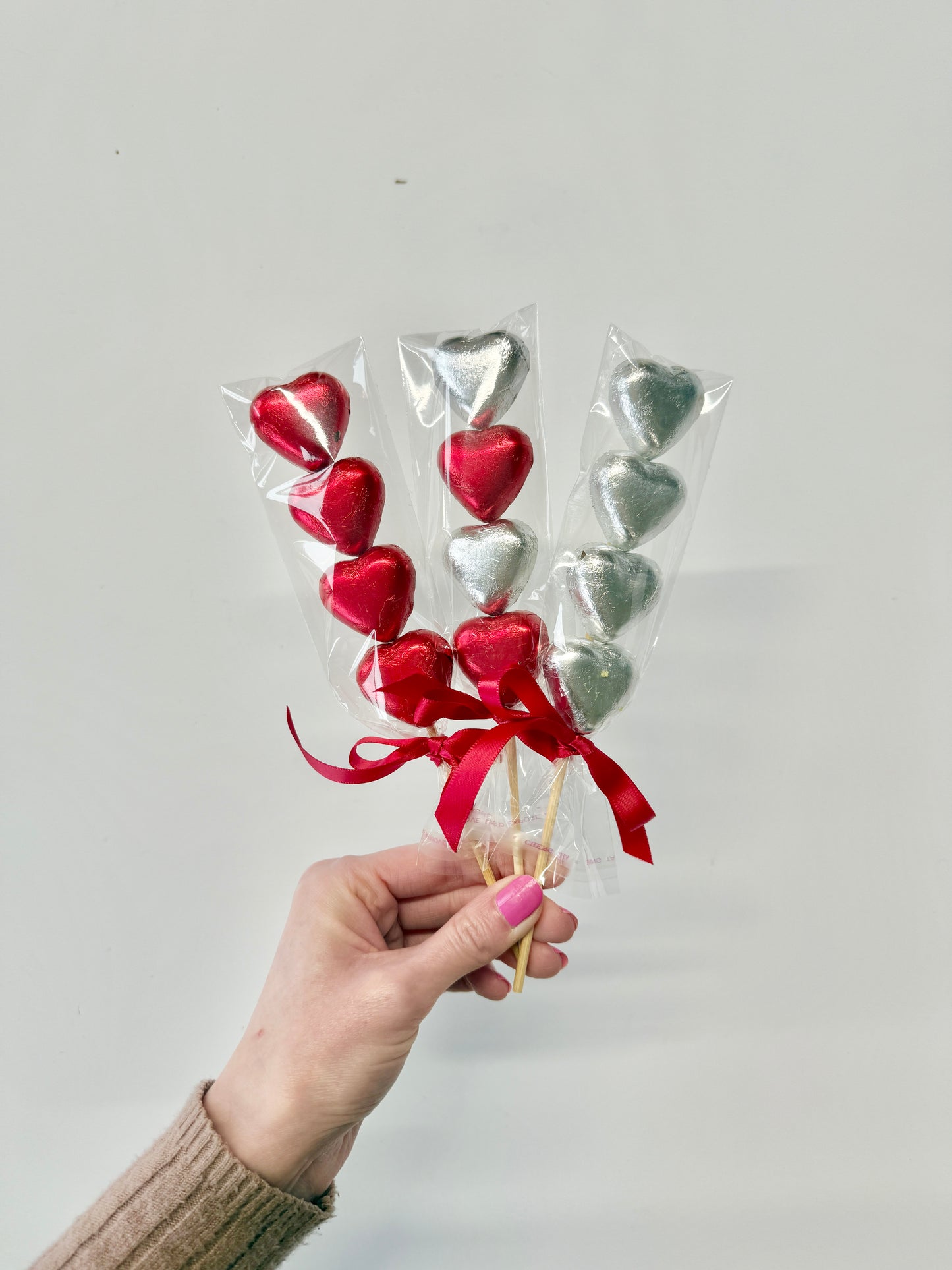 Chocolate Heart Kebabs - Foil Wrapped Chocolate Hearts - Sweet Kebabs - Sweet Treats - Valentines Gifts - Gifts for Him - Gifts for Her