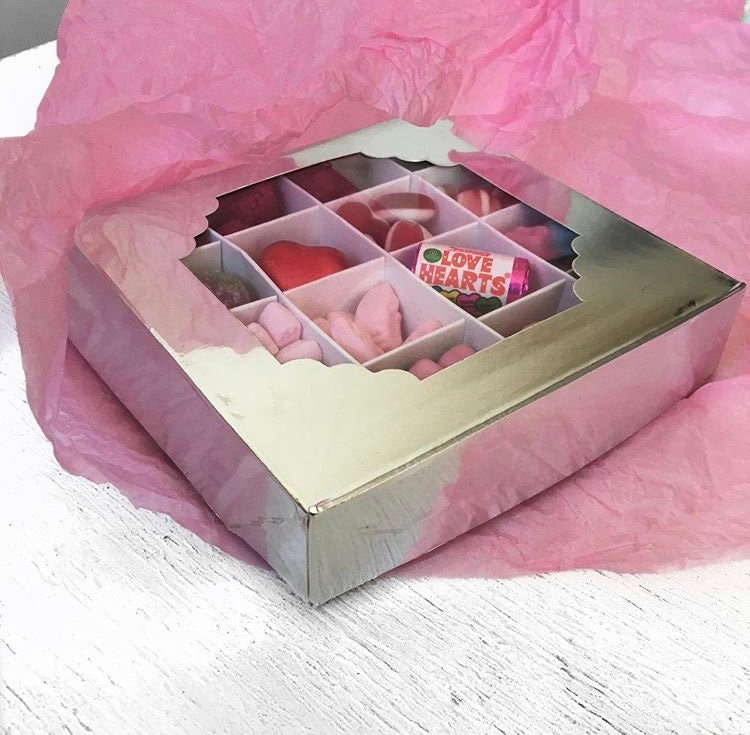 Heart Filled Sweet Box - Treat Box for sharing - Gift Sweet Box - Postal Treat Boxes - Birthday Sweets - Sweet Treats - Girlfriend Treats