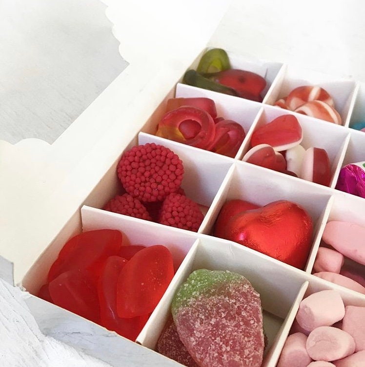 Heart Filled Sweet Box - Treat Box for sharing - Gift Sweet Box - Postal Treat Boxes - Birthday Sweets - Sweet Treats - Girlfriend Treats