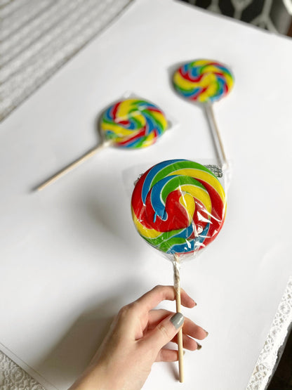 Rainbow Swirl Lollipop - Cake Topper - Cake Decor - Rainbow Gifts - Cake Toppers - Swirly Lollipop - Twist Lollipop - Cake Decoration -Lolly