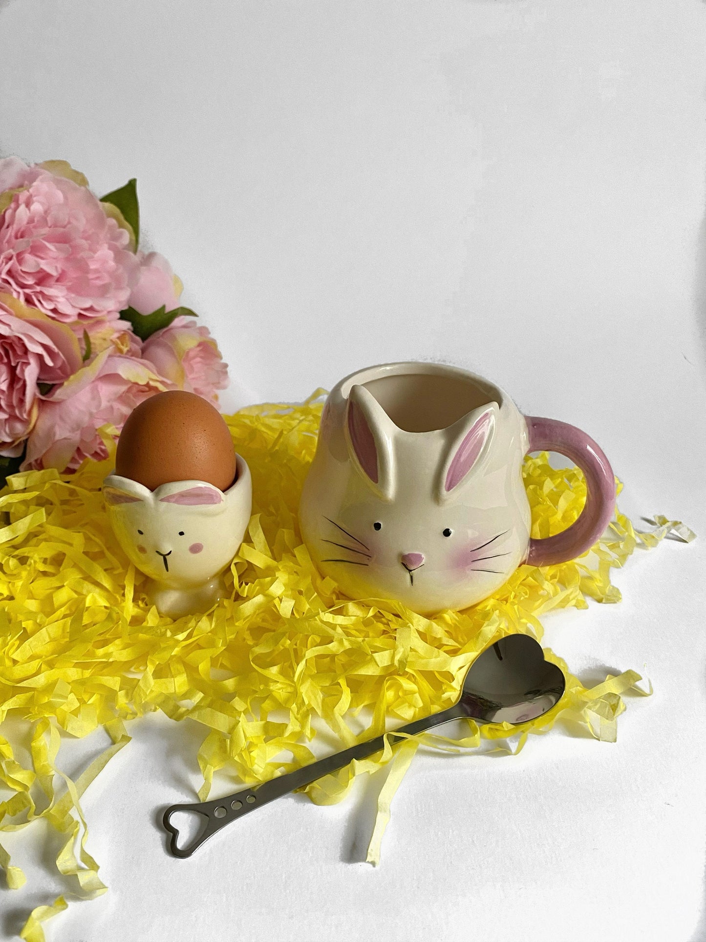 Springtime Mug and Egg Cup Set - Egg Set - Ceramic Mug Set - Springtime Set - Gifts for Kids - Gifting Set - Novelty Gift Set - Novelty Cups