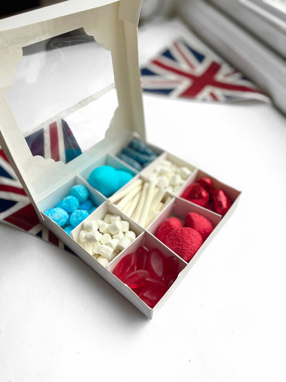 Independence Day Treat Box - Celebration Sweet Box - Sweet Treats - 4th July Sweet Gifts - Red White Blue Sweets - Street Party Decor -Candy