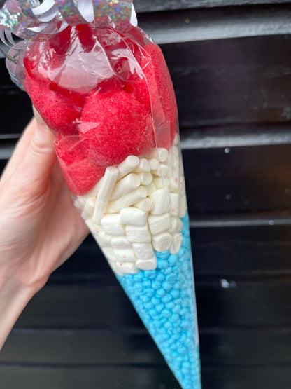 Independence Day Sweet Cones - Red White Blue Sweet Cone - Sweet Cones - Birthday Sweets - Party Favours - Party Favours - Birthday Treats