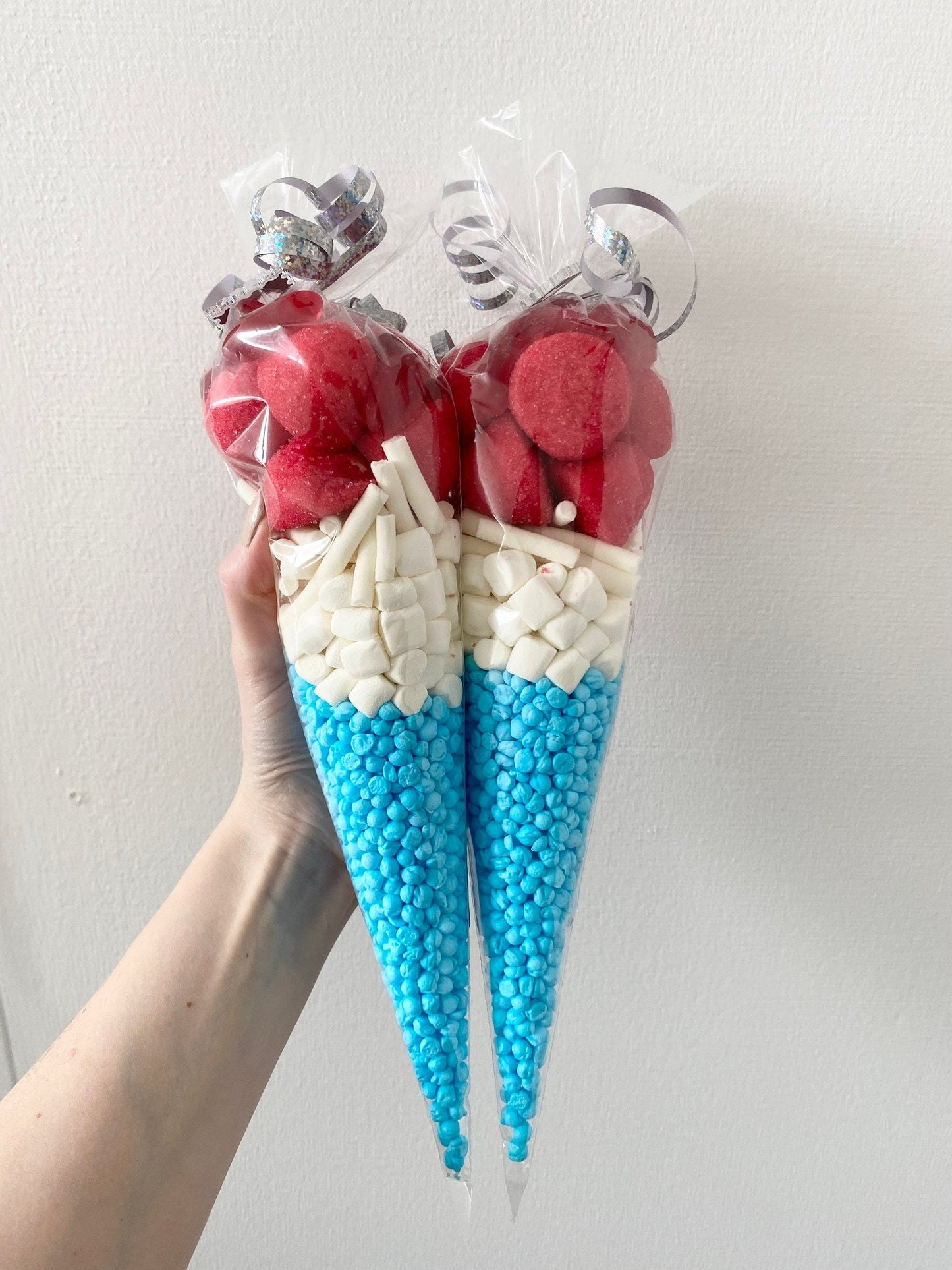 Independence Day Sweet Cones - Red White Blue Sweet Cone - Sweet Cones - Birthday Sweets - Party Favours - Party Favours - Birthday Treats