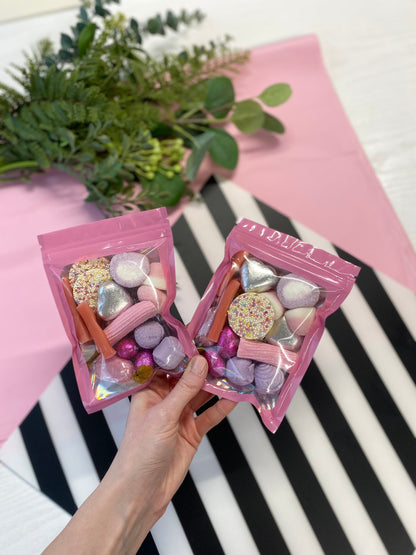 Pink Sweet Pouches - Birthday Sweet Treats - Sweet Treats - Birthday Party Favours - Birthday Favours - Birthday Sweet Cones - Sweet Treats