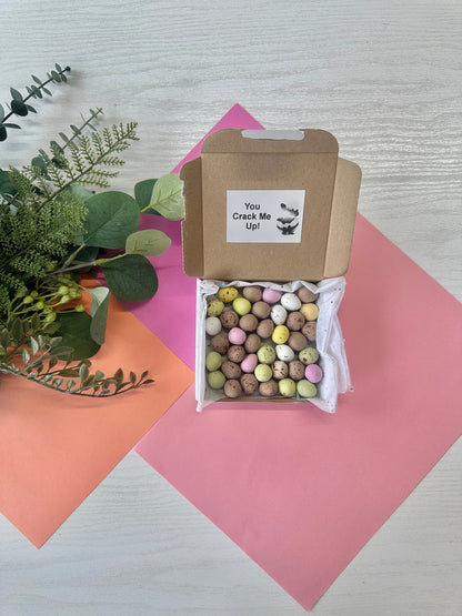 You Crack Me Up Mini Egg Box - Mini Eggs - Birthday Treats - Postal Treats - Mini Egg Sweets - Egg Treats - Postal Box - Mini Egg Treats