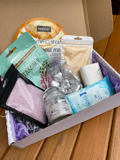 New Mother Gift Box - Self Care Treat Box - New House Treat - New Mum Spa Kit - New Dad Gifts - Self Care Bath Salts - Mini Spa Kit