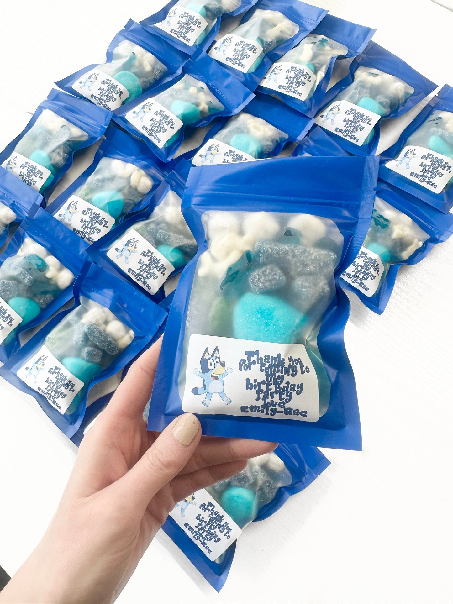 Bluey Sweet Packets - Kids Birthday Personalised Packets - Sweet Party Favours - Bluey Birthday Favours - Sweet Packets - Birthday Favours