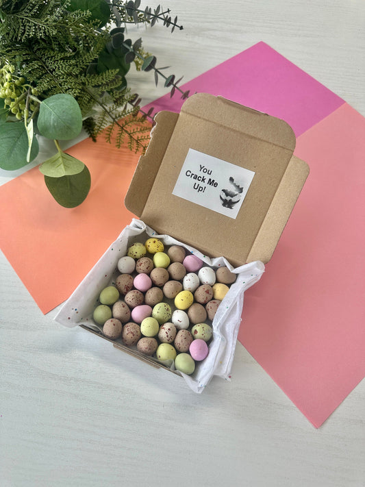 You Crack Me Up Mini Egg Box - Mini Eggs - Birthday Treats - Postal Treats - Mini Egg Sweets - Egg Treats - Postal Box - Mini Egg Treats