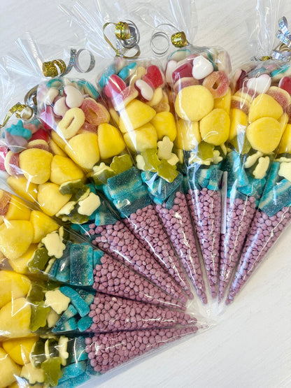 Rainbow Sweet Cones - Bright Coloured Sweet Cones - Birthday Favours - Birthday Party Supplies - Favour Gifts - Sweet Cones - Sweet Gifts