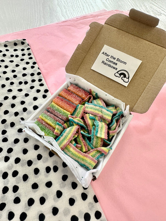 Rainbow box - Postal Box - Postal Treats - Postal Sweets - Pride Treats - Rainbow Sweets - Rainbow Treats - Fizzy Sweets - Fizzy Rainbows