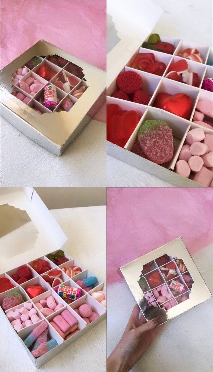 Heart Filled Sweet Box - Treat Box for sharing - Gift Sweet Box - Postal Treat Boxes - Birthday Sweets - Sweet Treats - Girlfriend Treats