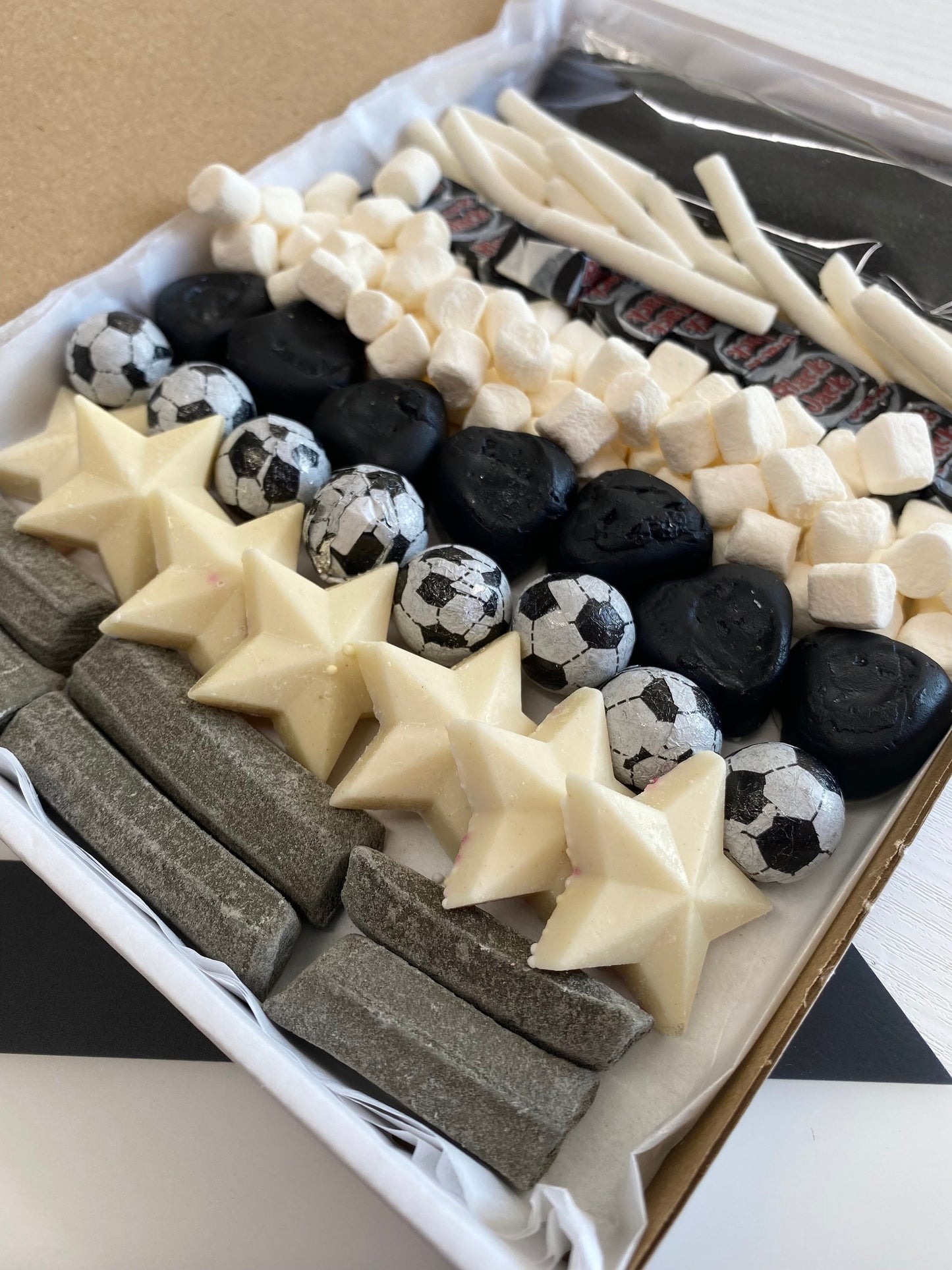 Football Sweet Box - Football Lovers Sweets - Football Crazy - Football Treats - Champions League Treats - Chocolate Footballs -Sweet Treats