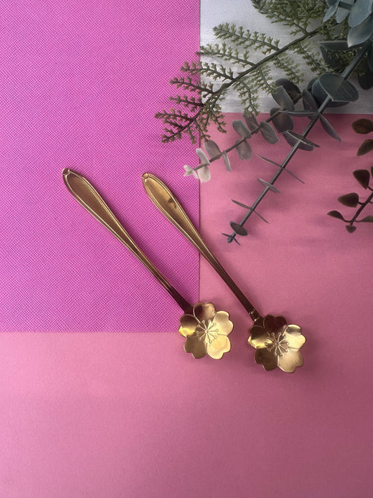 Flower Spoon - Gold Spoon - Sprinkle Spoon - Bakers Spoon - Novelty Spoon - Sugar Spoon - Gold Flower Spoon - Decorative Spoons - New Home