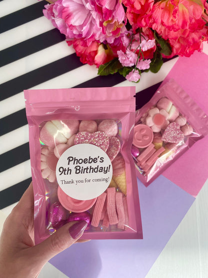 Doll Inspired Sweet Packets - Birthday  Party Favours - Sweet Packets - Pink Coloured Favours - Birthday Sweet Bags - Pink Birthday Sweets