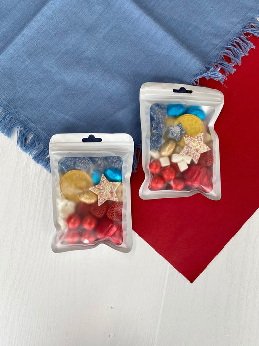 Birthday Party Supplies - Party Treats - Red White Blue Sweets - Sweet Treat Packets - Birthday Sweet Pouch Packet - Birthday Sweets Party