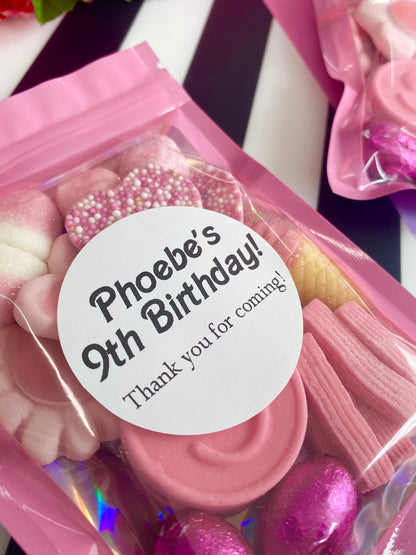 Doll Inspired Sweet Packets - Birthday  Party Favours - Sweet Packets - Pink Coloured Favours - Birthday Sweet Bags - Pink Birthday Sweets