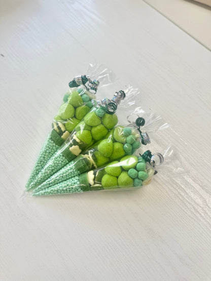 Green Sweet Cones - Party Favours - Birthday Sweets - Birthday Sweet Cones - Green Party Decor - Party Supplies - Party Bags - Party Sweets