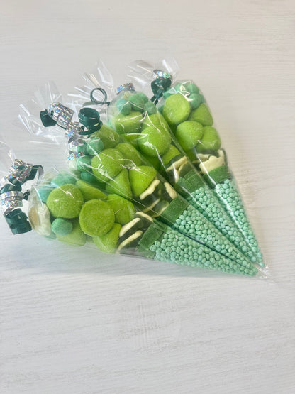 Green Sweet Cones - Party Favours - Birthday Sweets - Birthday Sweet Cones - Green Party Decor - Party Supplies - Party Bags - Party Sweets