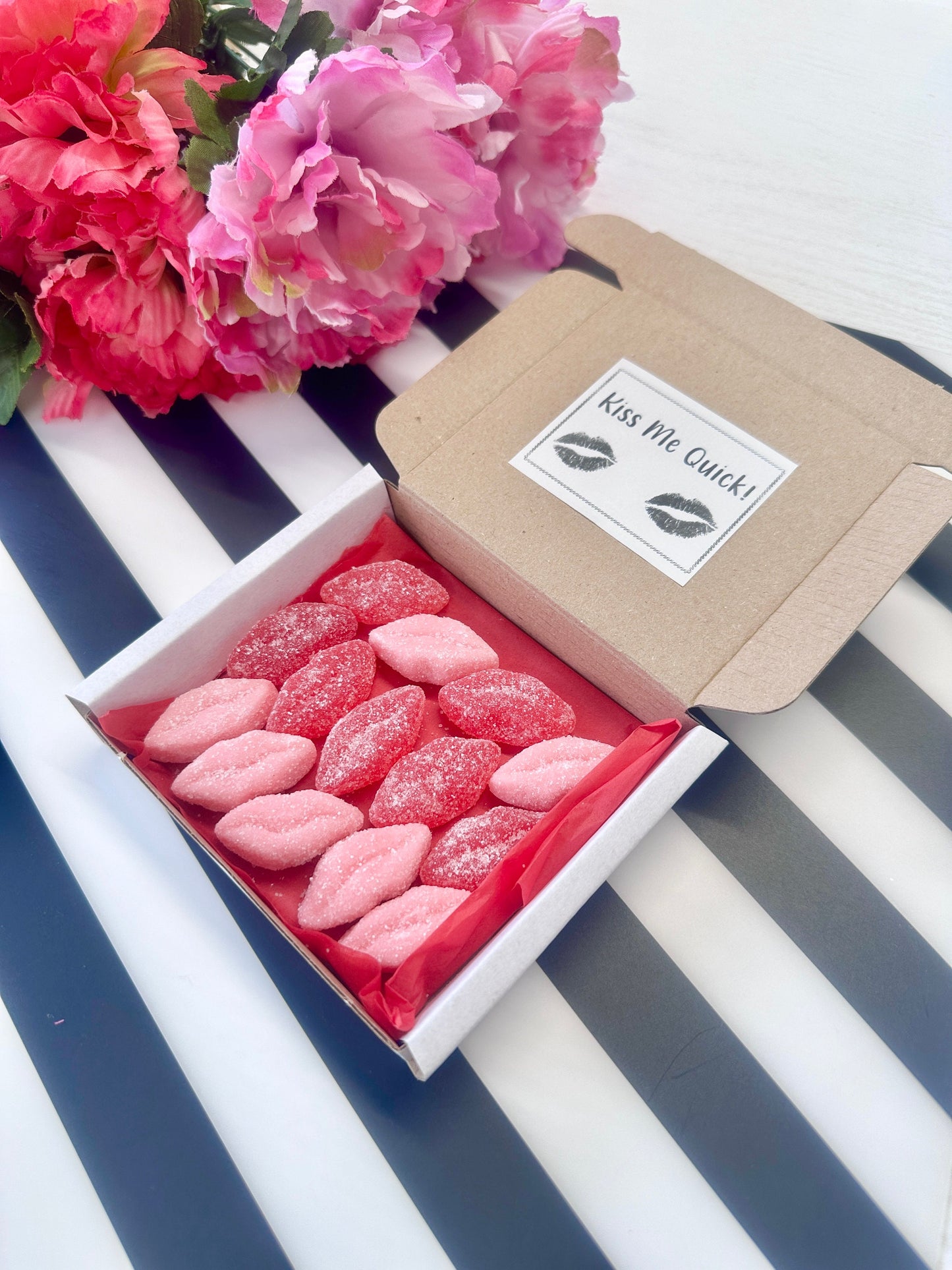 Box of Kisses - Jelly Treats - Gifts for Him - Gifts for Her - Mini Treat Box - Jelly Kisses - Galentine Treats -Valentine Treats-Jelly Lips