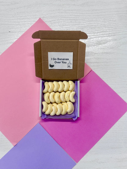 I Go Bananas Over You Box - Mini Treat Box - Postal Sweets - Postal Treats - Foam Bananas - Foam Sweets - Pick n Mix - Sweet Treats- Minions