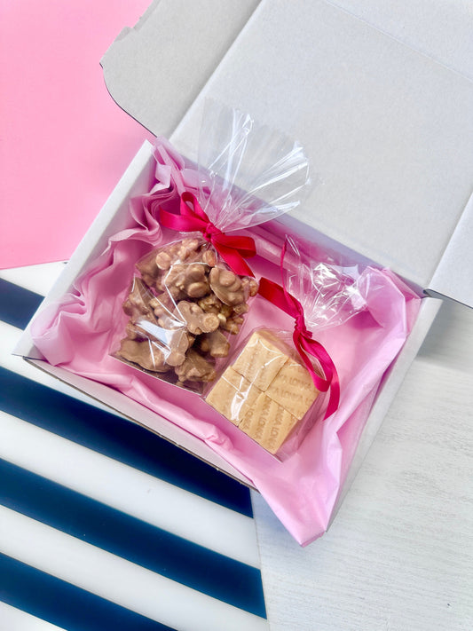 Clusters and Fudge Gift Box - Apple Pie Clusters - Vanilla Fudge - Gifting Sweets - Birthday Sweets - Birthday Treats - Sharing Sweets