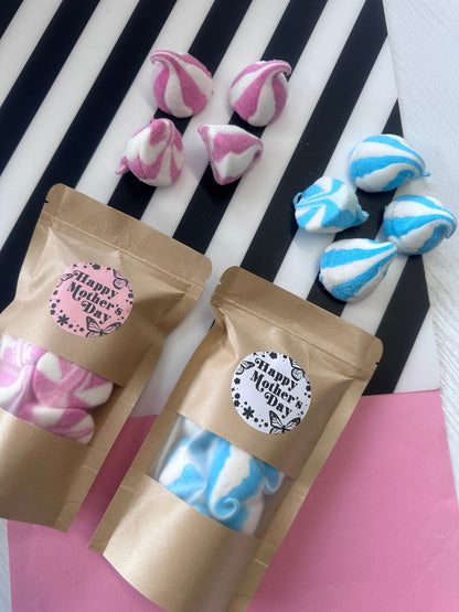 Marshmallows - Marshmallow Whips - Sugary Sweets - Sweet Treats - Marshmallow Sweets - Pick N Mix - Pink/White Whips - Blue/White Whips