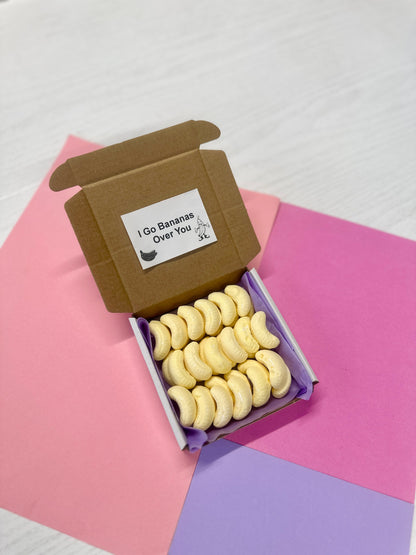 I Go Bananas Over You Box - Mini Treat Box - Postal Sweets - Postal Treats - Foam Bananas - Foam Sweets - Pick n Mix - Sweet Treats- Minions