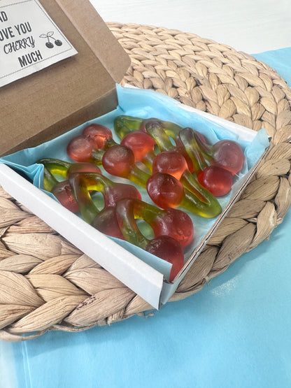 Sweet Treat Box - Haribo Cherry Box - Mini Gift Box - Mini Treat Box - Postal Sweets - Jelly Sweets - Jelly Sweet Treats - Cherry Treats