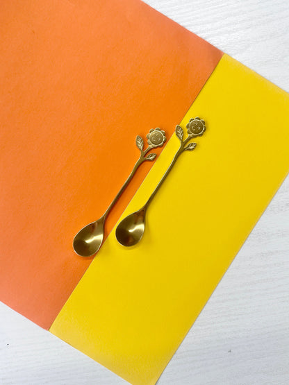 Sunflower Spoon - Novelty Spoon - Decorative Spoon - Tea Spoon - Coffee Spoon - Sunflower Gifts - Gold Spoons - Spoon for Sprinkles - Spoons