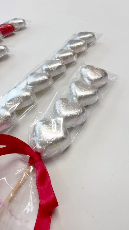 Chocolate Heart Kebabs - Foil Wrapped Chocolate Hearts - Sweet Kebabs - Sweet Treats - Valentines Gifts - Gifts for Him - Gifts for Her